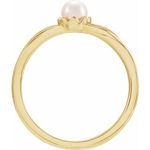 14K Yellow Cultured Freshwater Pearl Ring