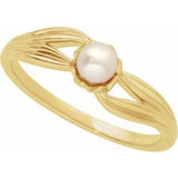 14K Yellow Cultured Freshwater Pearl Ring