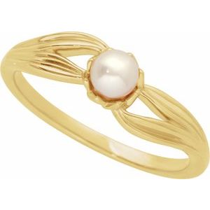 14K Yellow Cultured Freshwater Pearl Ring