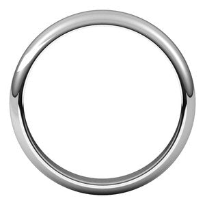14K White 4 mm Half Round Band Size 10