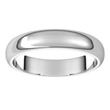 14K White 4 mm Half Round Band Size 10