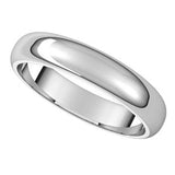 14K White 4 mm Half Round Band Size 10
