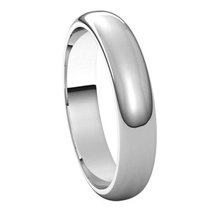 14K White 4 mm Half Round Band Size 10