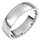 14K White 5.5 mm Half Round Comfort Fit Light Band Size 10