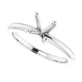 14K White  6.5 mm Round Solitaire Engagement Ring Mounting