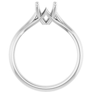 14K White 6.5 mm Round Solitaire Engagement Ring Mounting