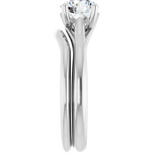 14K White 6.5 mm Round Solitaire Engagement Ring Mounting