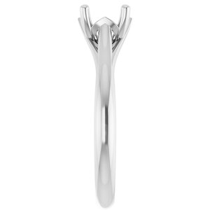 14K White 6.5 mm Round Solitaire Engagement Ring Mounting