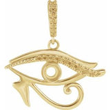 14K Yellow 3 mm Round Eye of Horus Pendant Mounting