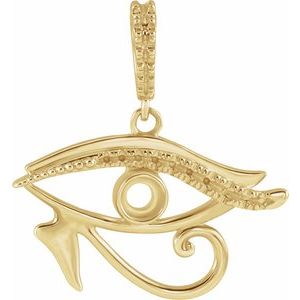 14K Yellow 3 mm Round Eye of Horus Pendant Mounting