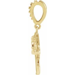 14K Yellow 3 mm Round Eye of Horus Pendant Mounting